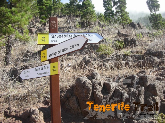 Cartelería desvío a Santiago del Teide