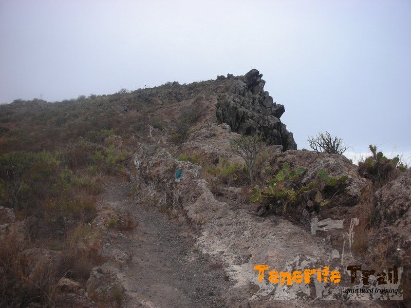 Puntos característicos de esta parte de la ruta ascenso Roque (círculos azules)